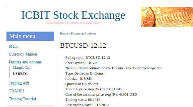 Screenshot of the BUZ2 contract on ICBIT back in 2012, courtesy of the Wayback Machine.